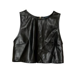 Kirious Los Angeles Faux Leather Cropped Tank Vest Large